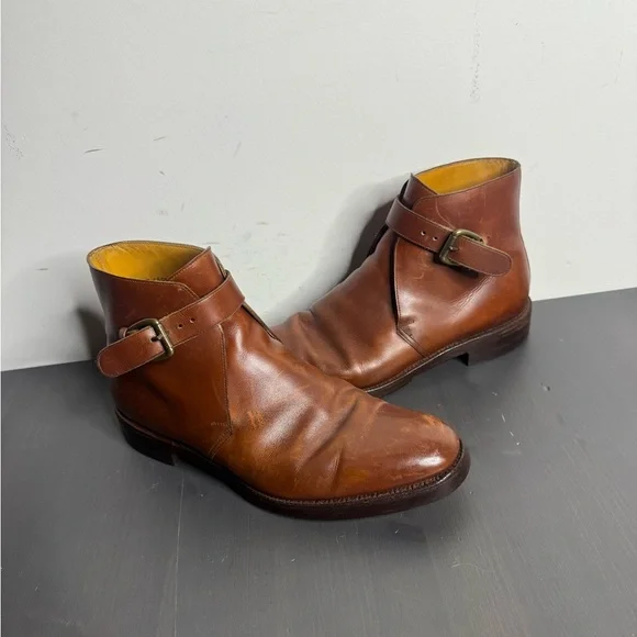 Polo Ralph Lauren Ankle Boots Men’s size 10D Brown Leather - Picture 2 of 9